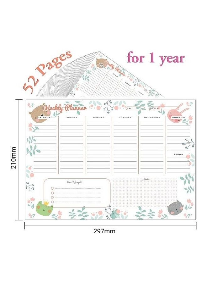 Yassin - To Do Weekly Planner - A4 - 52 Sheets Multicolour - Image 1