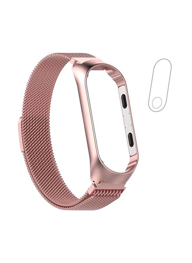 Voberry Replacement Band With Screen Protector For Xiaomi Mi Band 3 Pink  - Image 1