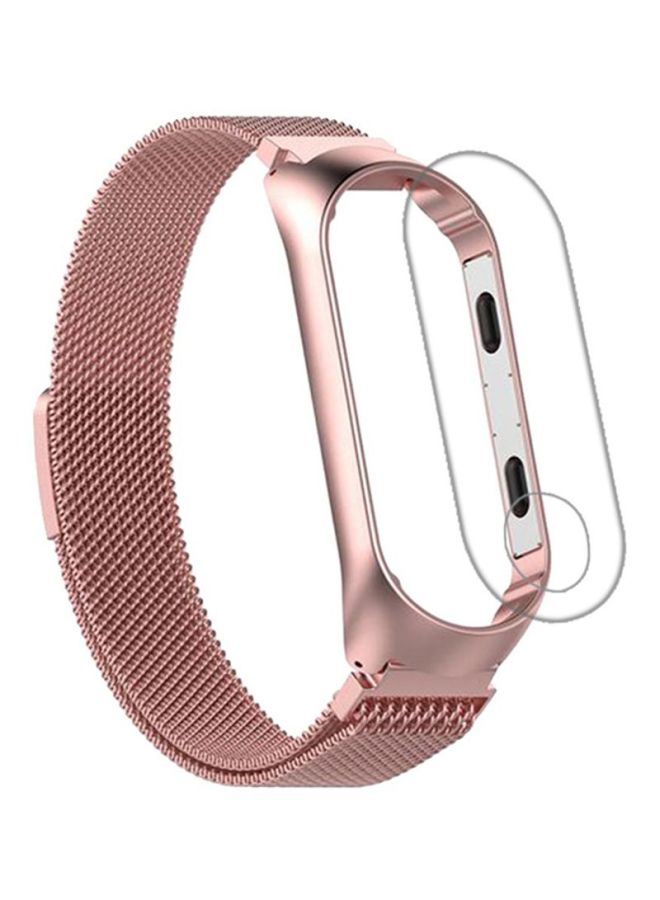 Voberry Replacement Band With Screen Protector For Xiaomi Mi Band 3 Pink  - Image 2