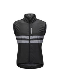 Generic Wosawe Sleeveless Breathable MTB Bike Riding Sport Jacket Black/White  - Image 1