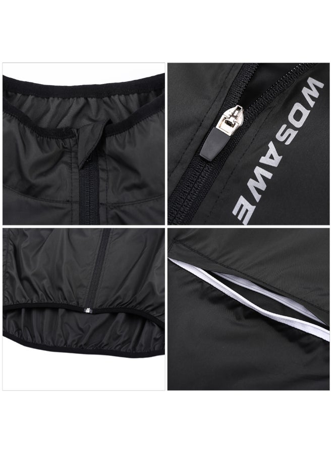 Generic Wosawe Sleeveless Breathable MTB Bike Riding Sport Jacket Black/White  - Image 2