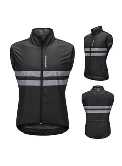 Generic Wosawe Sleeveless Breathable MTB Bike Riding Sport Jacket Black/White  - Image 3