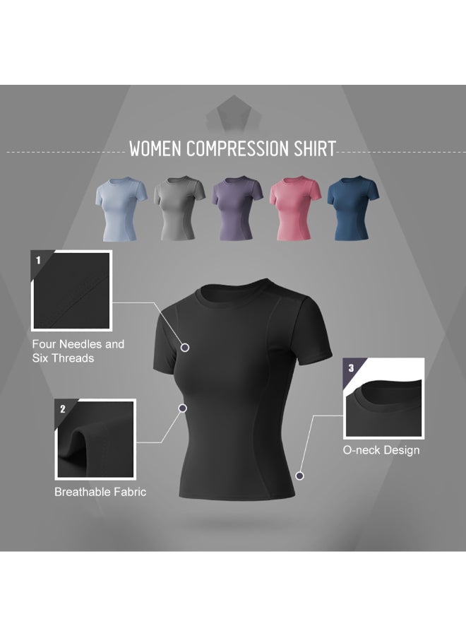 Compression Stretchy Sportswear T-Shirt Black - Image 2