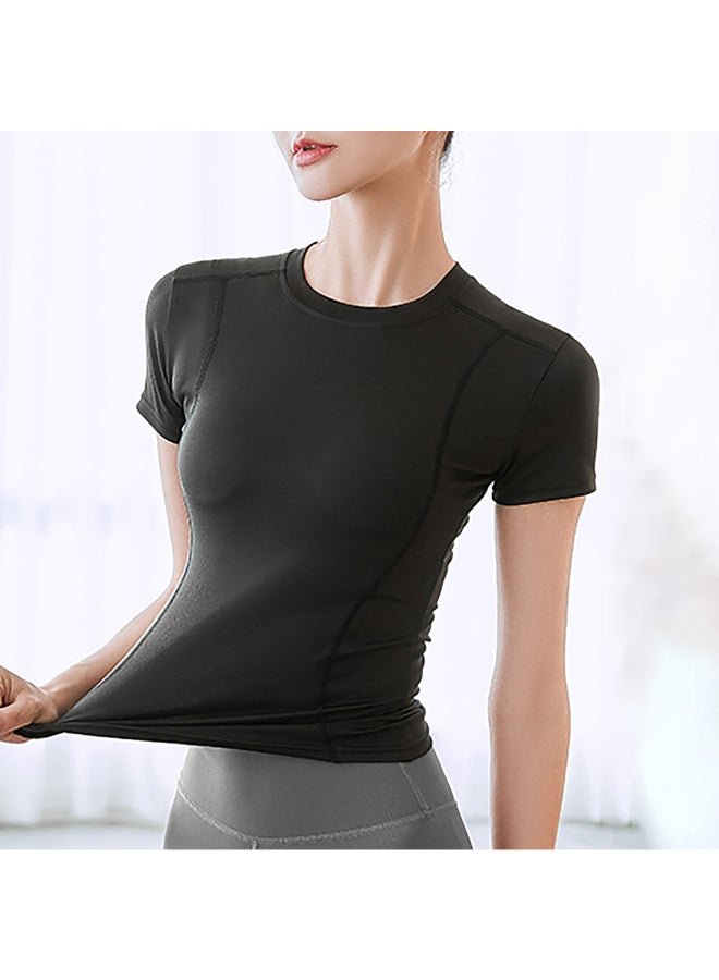 Compression Stretchy Sportswear T-Shirt Black - Image 1
