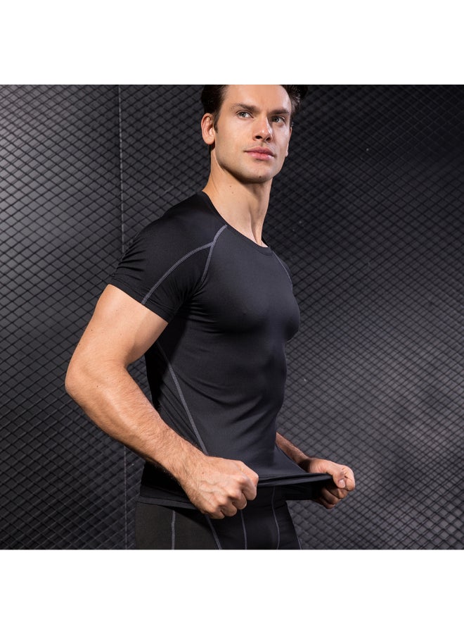 3-Piece Baselayer Quick Drying Sportswear T-Shirt Set White/Grey/Black - Image 2