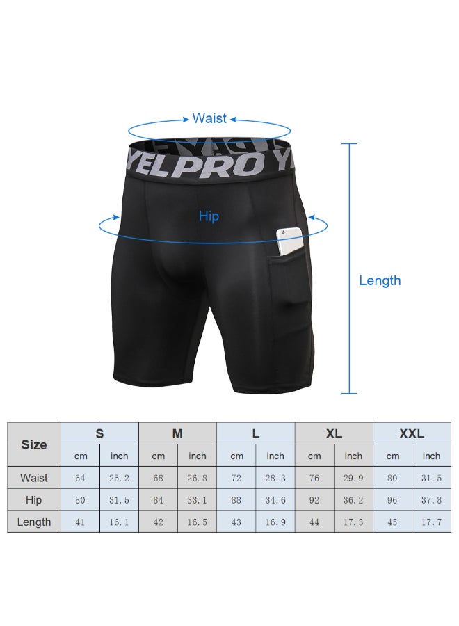 3-Piece Compression Side Pocket Workout Shorts Set Black/Grey/White - Image 3