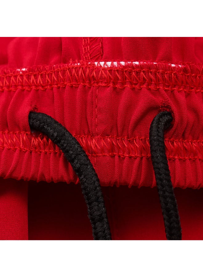 Quick Drying Elastic Waist Side Pocket Sportswear Shorts Red - Image 3