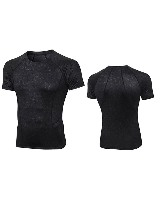 Quick Dry Elastic Sportswear T-Shirt Black  - Image 2