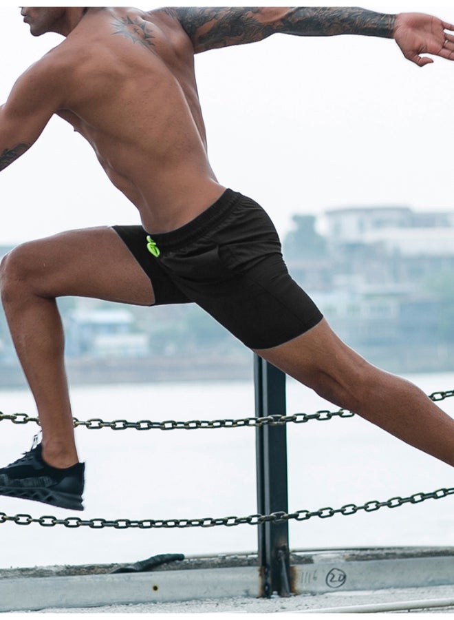 Summer Seasonal Side Pocket Sportswear Shorts Black - Image 3
