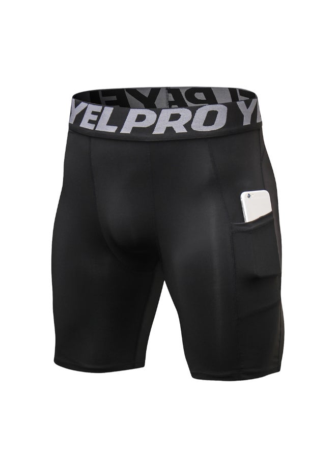 3-Piece Compression Side Pocket Workout Shorts Set Navy/GreyBlack - Image 2