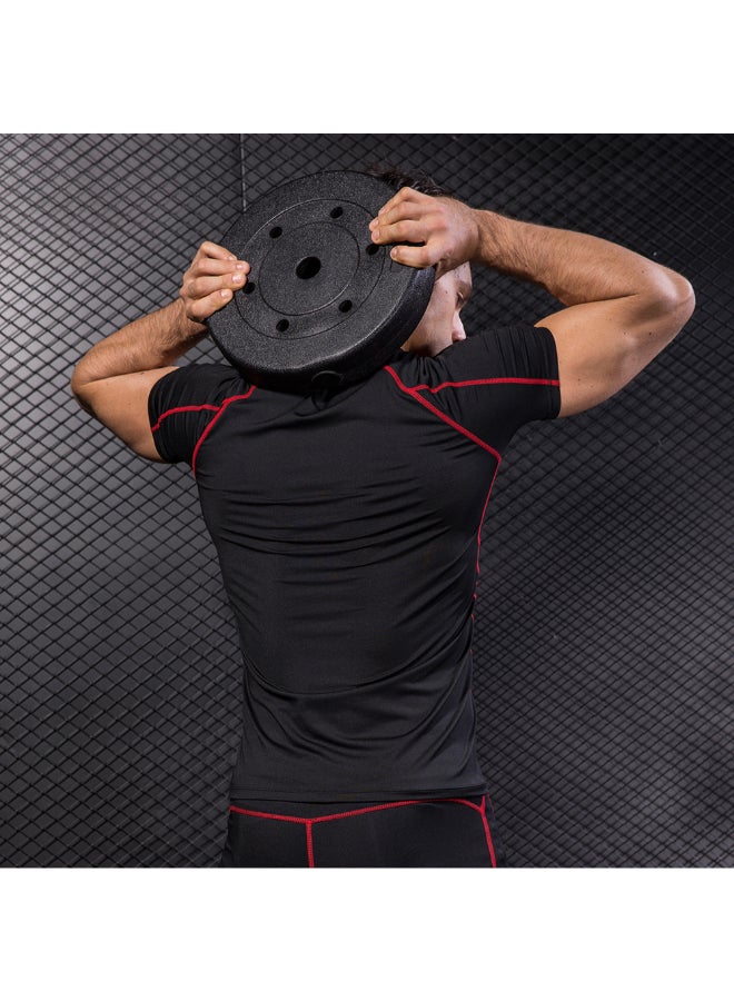 3-Piece Baselayer Quick Drying Sportswear T-Shirt Set Black/Red/Green - Image 2