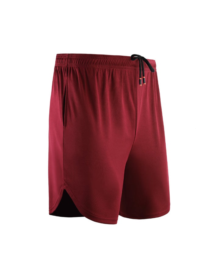 2-In-1 Compression Quick Dry Side Pocket Sportswear Shorts Red - Image 1