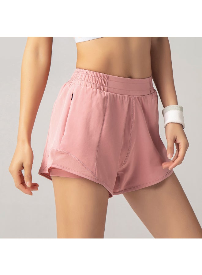 2-In-1 Compression Quick Dry Sportswear Shorts Pink - Image 2