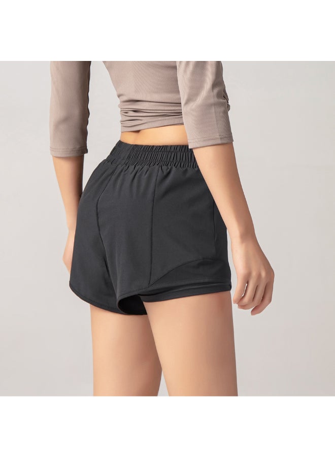 2-In-1 Compression Quick Dry Sportswear Shorts Black - Image 2