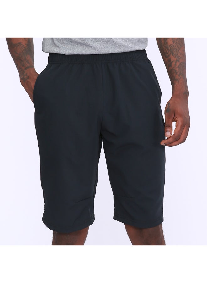 Quick Drying Elastic Waist Side Pocket Sportswear Shorts Black - Image 1
