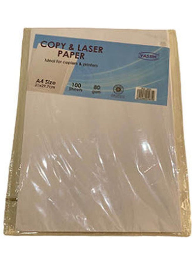 Yassin Pack of 100 White Copy Paper A4 80gsm 
