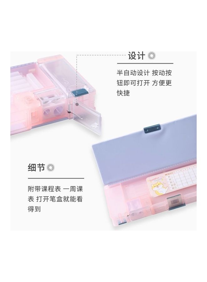 M&G - All In One Semi Transparent Pencil Case - 1Pcs Light Blue - Image 1