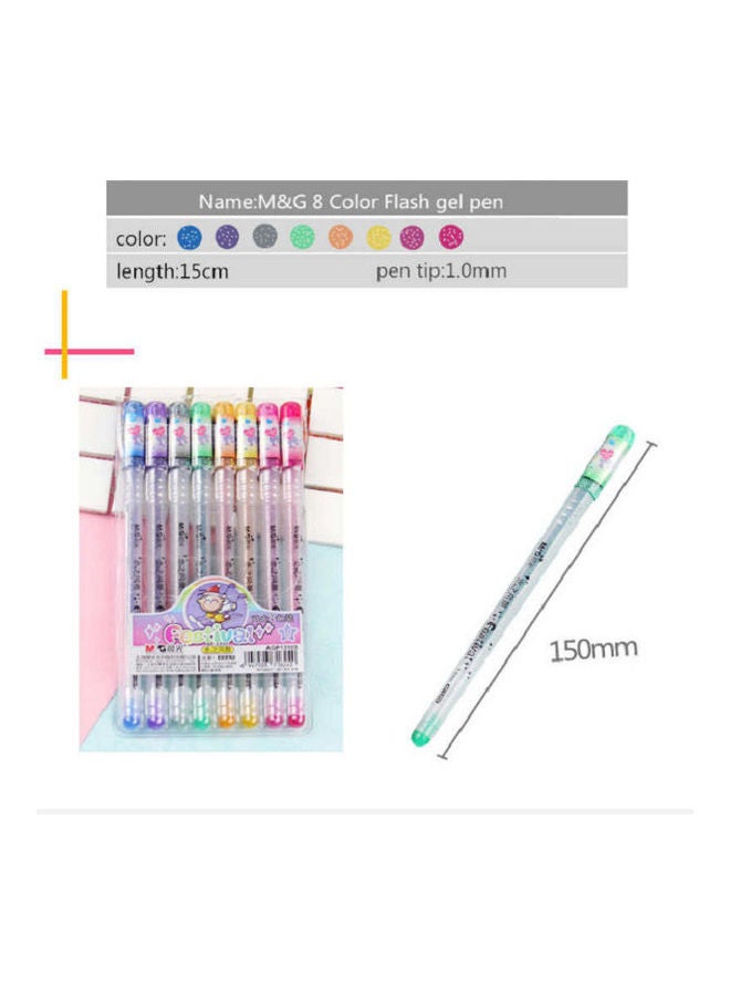 flash color gel pens 8 colors set Multicolour - Image 2