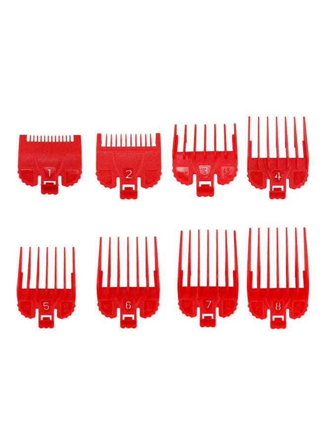 8-Piece Hair Clipper Comb Set Red - Image 1