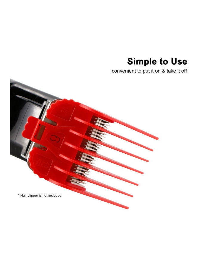 8-Piece Hair Clipper Comb Set Red - Image 5