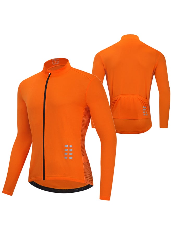 Long Sleeve Cycling Jersey Orange  - Image 1