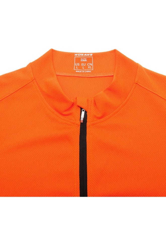 Long Sleeve Cycling Jersey Orange  - Image 2