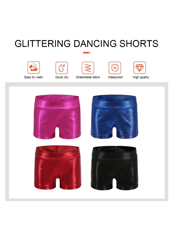 Glitter Stretchable Quick Dry Dance Shorts Black  - Image 3