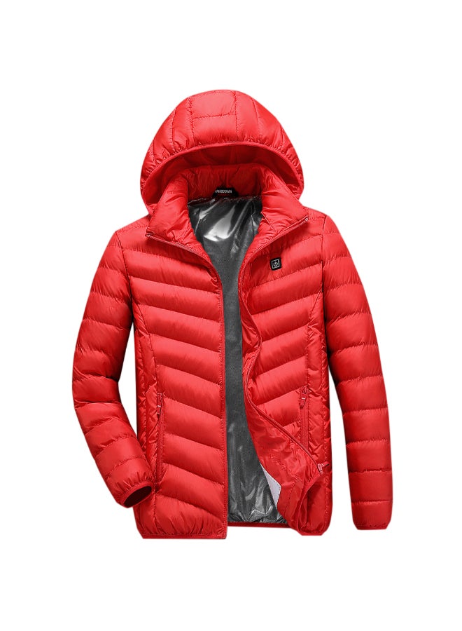 Electric USB Charging Heated Jacket Red  - Image 1