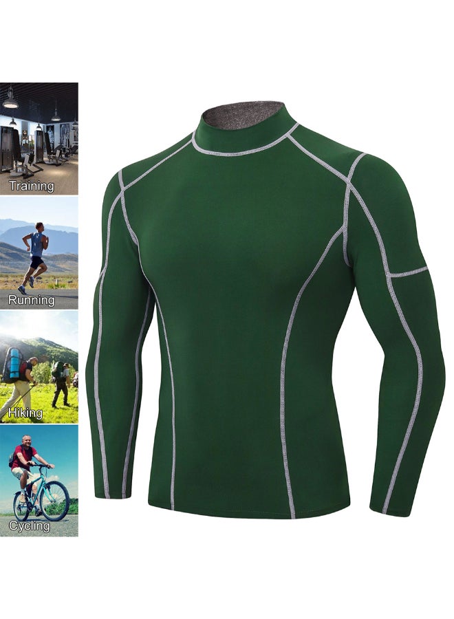 Long Sleeved Turtleneck Quick-Dry T-Shirt Grey/Green - Image 3