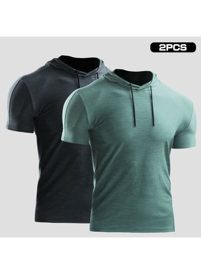Pack Of 2 Summer Sports T-Shirt Grey/Green - Image 1