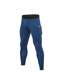Generic 3-Piece Compression Side Pocket Sportswear Leggings Set Dark Grey/Dark Blue/Blue  - Image 2