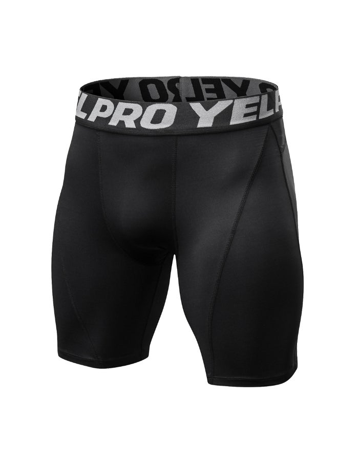 3-Piece Compression Quick Drying Workout Shorts Set Black/Grey/White - Image 3