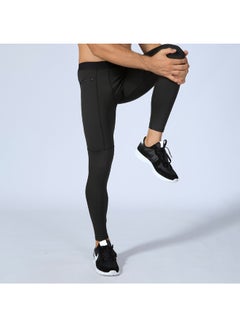 Generic 3-Piece Compression Quick Dry Zipper Pocket Workout Leggings Set Dark Blue/Grey/Black  - Image 3
