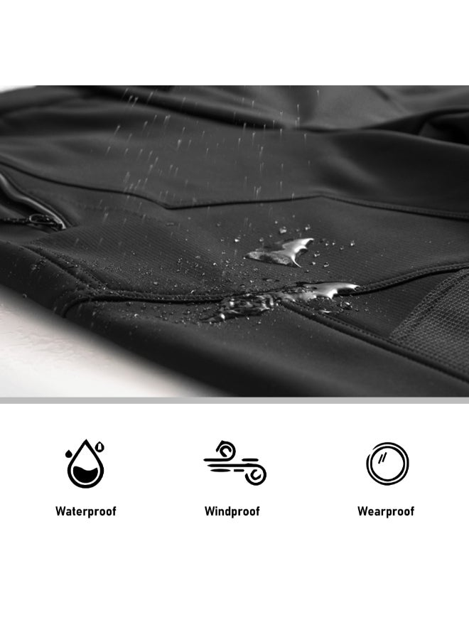Waterproof Windproof Zipper Pockets Pants Black/Red - Image 5