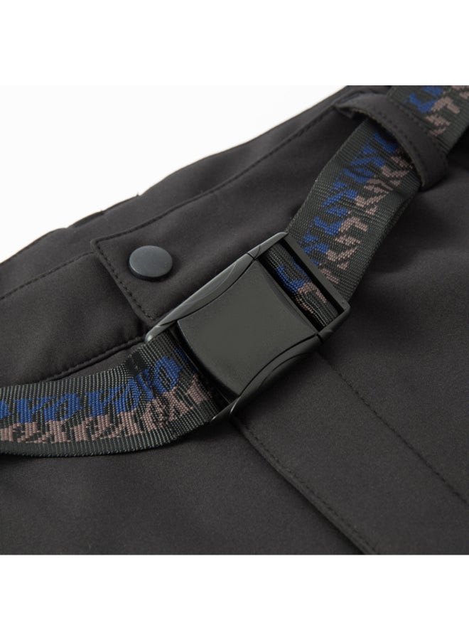 Waterproof Windproof Zipper Pockets Pants Black/Red - Image 4