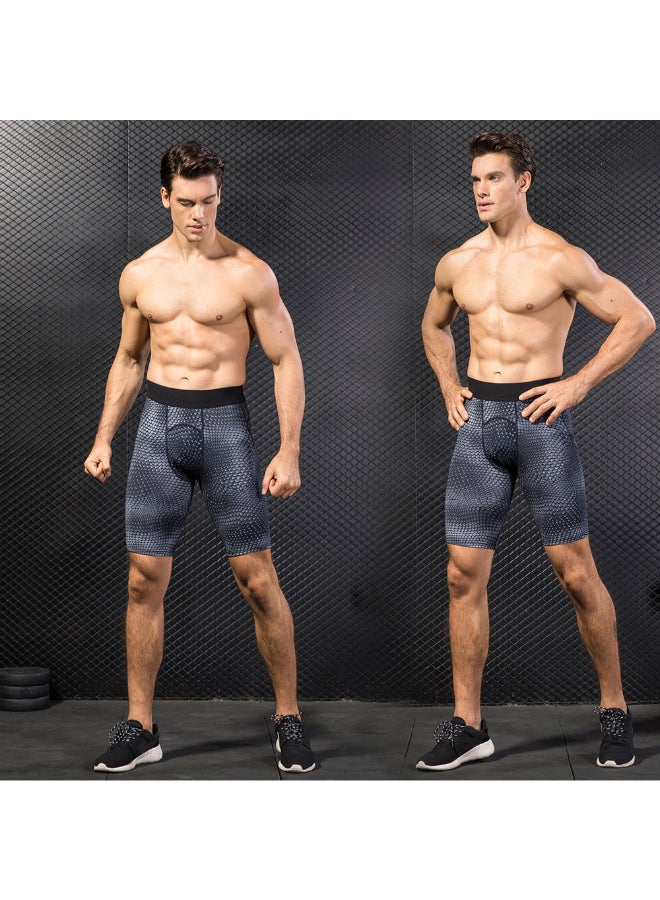 Compression Quick Dry Workout Shorts Dark Grey/Black - Image 2