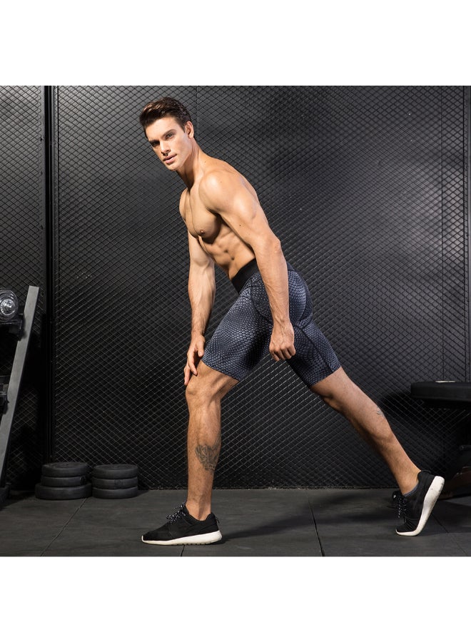 Compression Quick Dry Workout Shorts Dark Grey/Black - Image 3