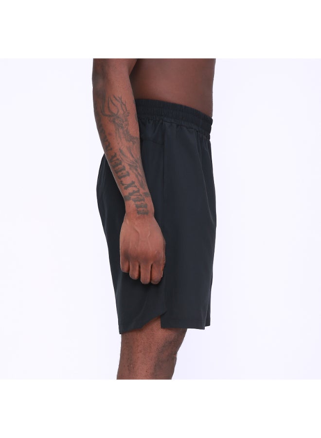 Quick Drying Elastic Waist Side Pocket Sportswear Shorts Black - Image 3