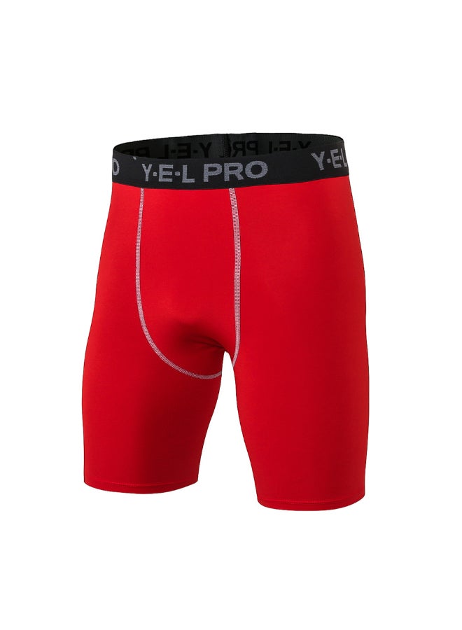 3-Piece Compression Quick Drying Workout Shorts Set Blue/Black/red - Image 3
