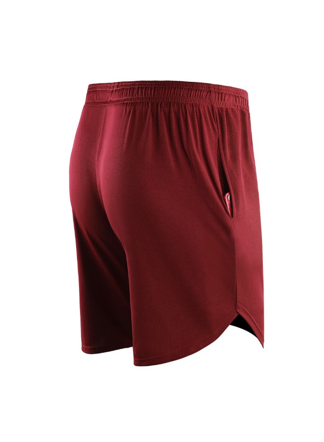2-In-1 Compression Quick Dry Side Pocket Sportswear Shorts Red - Image 2