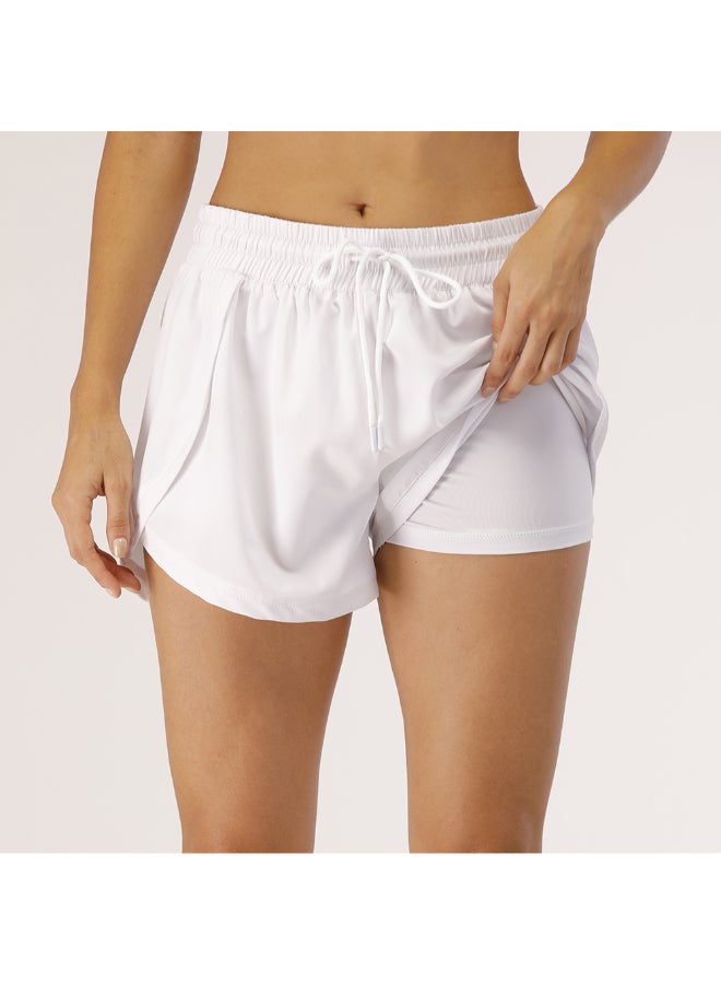 Compression Quick Dry Sportswear Shorts White - Image 4