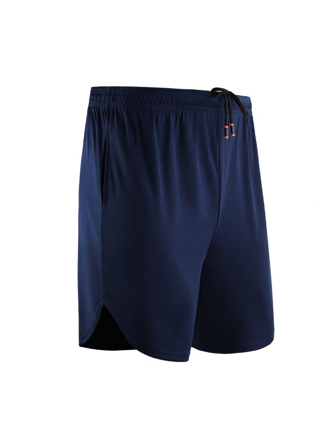 2-In-1 Compression Quick Dry Side Pocket Sportswear Shorts Blue - Image 1