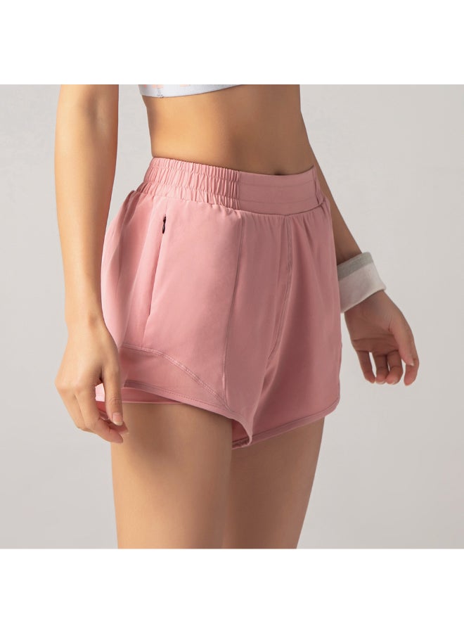 2-In-1 Compression Quick Dry Sportswear Shorts Pink - Image 5