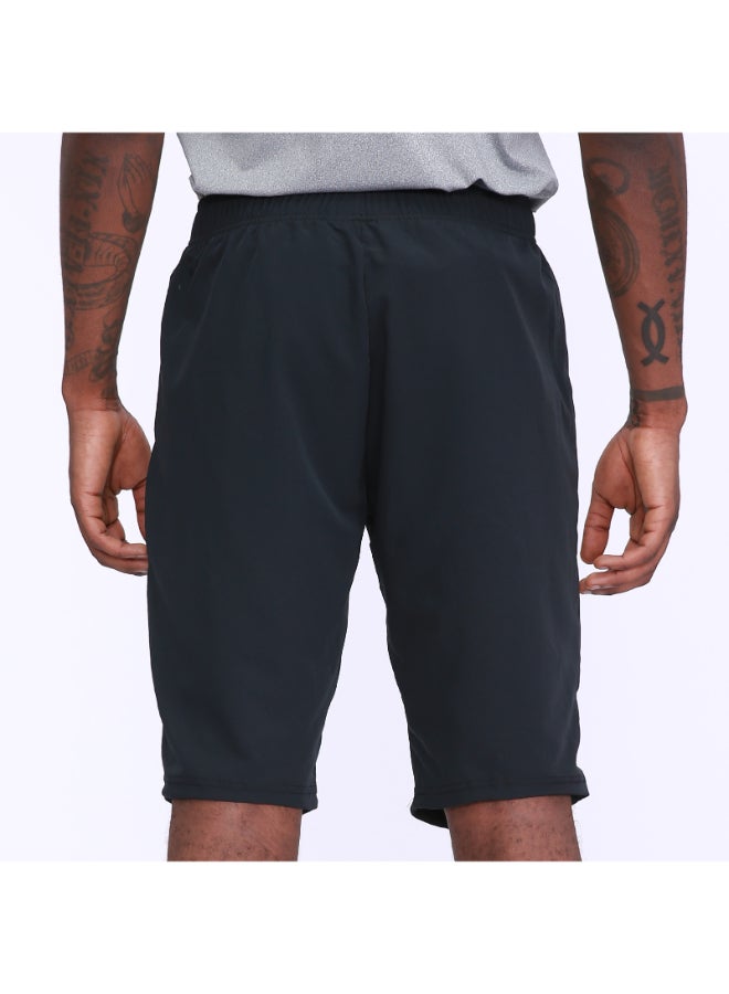 Quick Drying Elastic Waist Side Pocket Sportswear Shorts Black - Image 2