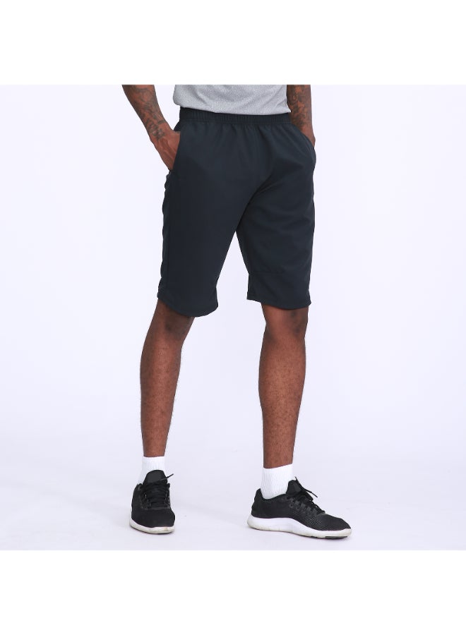 Quick Drying Elastic Waist Side Pocket Sportswear Shorts Black - Image 5