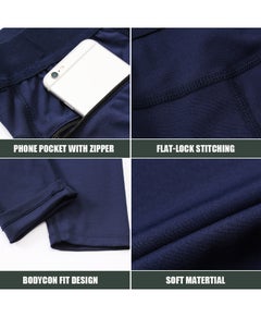 ماركة غير محددة Pack of 3 Breathable Gym Running Workout Activewear Grey / Dark Blue / Burgundy  - Image 5