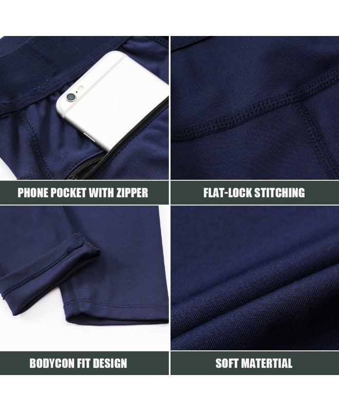 ماركة غير محددة Pack of 3 Breathable Gym Running Workout Activewear Grey / Dark Blue / Burgundy  - Image 5