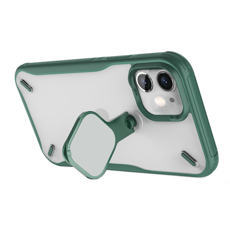 Nillkin - Cyclops Case with a Camera Cover & Foldable Kickstand For Apple iPhone 12 Mini white  green - Image 1