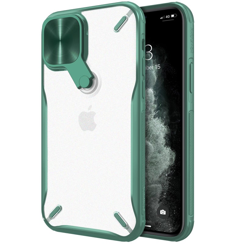 Nillkin Cyclops Case with a Camera Cover & Foldable Kickstand For Apple iPhone 12 / 12 Pro white  green - Image 3