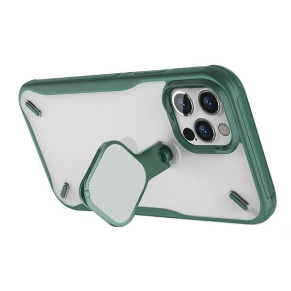 Nillkin Cyclops Case with a Camera Cover & Foldable Kickstand For Apple iPhone 12 / 12 Pro white  green - Image 4